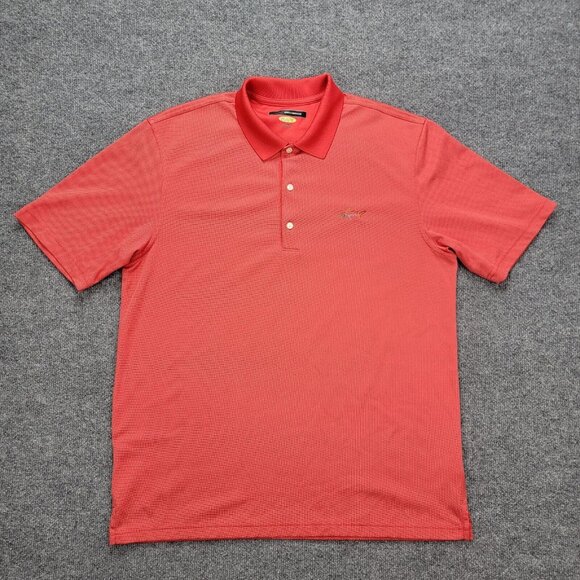 Greg Norman Polo Shirt Mens Large Red Short Sleeve‎ Golf Performance Casual - Picture 1 of 10